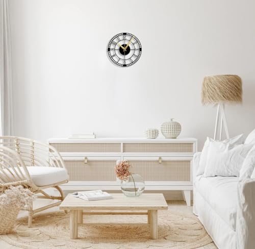 Image of Stylish Metal Wall Clock for Living Room, Bedroom, Office, Kitchen, Home and Hall | Antique Fancy Big Size Modern Wall Watch for Home Decor (DA-45, 60 CM)