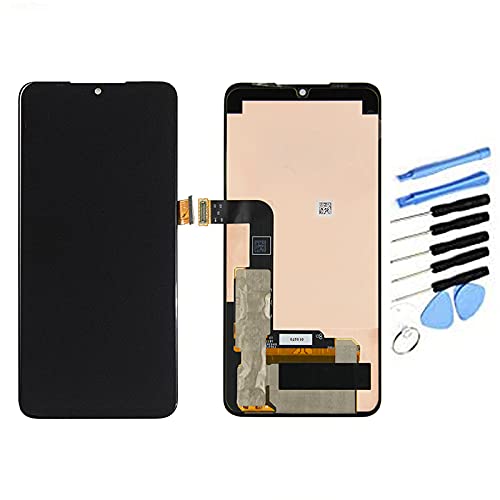 YQZ LG G8X ThinQ LMG850EMW LM-G850 �C�������p�t�����g�p�l�� LCD �^�b�`�p�l�� �t���p�l���i�t�����g�K���X�f�W�^�C�U�j�C���H��Z�b�g�t�� (�u���b�N)