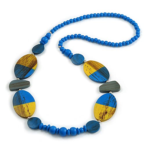 Collier perles en bois peint géométrique Avalaya une idée cadeau originale