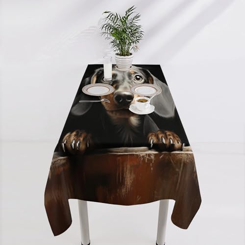 Nappe en lin rectangulaire contre les plis pour table rustique et salle à manger