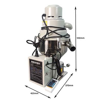 Máquina alimentadora al vacío - Cargador automático de succión, 220 V, 1,1 kW, 250 kg/h, control por microordenador, alarma de material para pellets de plástico, granos, soja, maíz