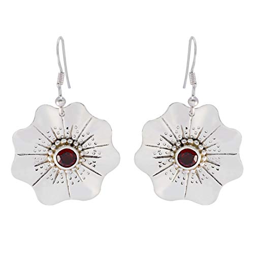 Boucle d'oreille grenat argent 925, le cadeau idéal pour femme