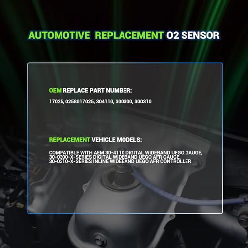 TECHIE Oxygen O2 Sensor 0258017025 Compatible with LSU 4.9 5-Wire Lambda WideBand,AEM 30-4110 30-0300 30-0310 X Series AFR Inline Controller UEGO A F Ratio Wideband 02 Gauge 17025 by Techie - Image 2