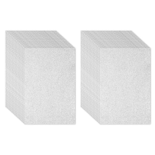 Mousse pailletée argentée EVA PATIKIL 30 feuilles adhésives format 30x20 cm pour loisirs créatifs