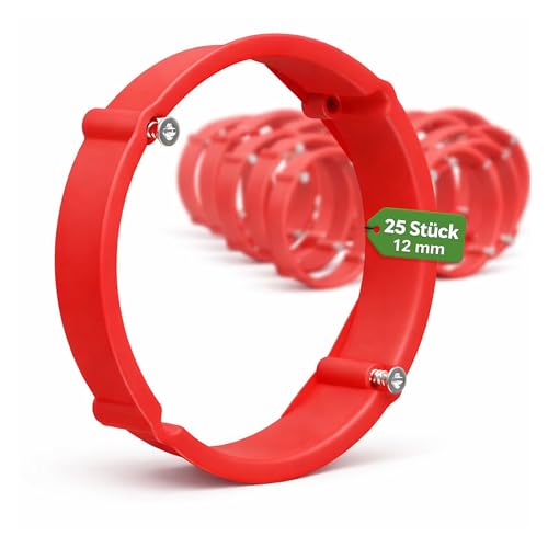 Elektro Butler Putzausgleichsring 60 mm Ausgleichsring für Unterputzdosen und Hohlwanddosen Kunststoffring für Gerätedosen (25 x Putzausgleichsring - 12 mm)