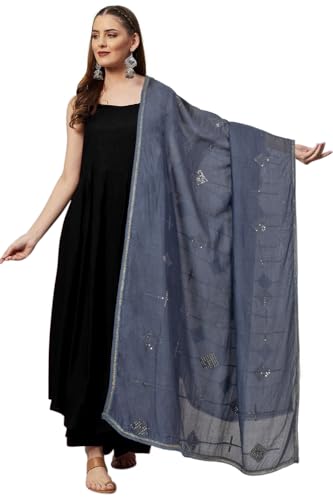 Chandrakala Cotton Blend Dupatta for Women, Shawl Scarf Wrap Chunni (D286-P)