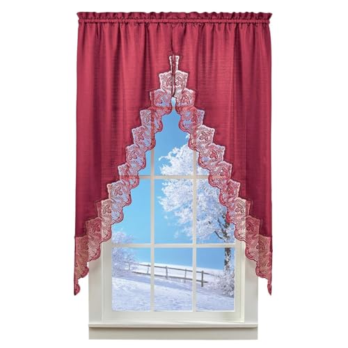 Collections Etc Lace Border Curtain, Decorative Accents