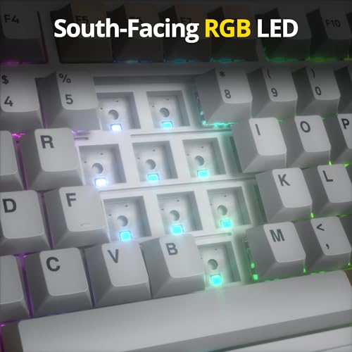 Image of surmen M75 75% Wireless Creamy Keyboard with Gasket, Pre-lubed Triple Mode Bluetooth Mechanical Gaming Keyboard BT5.0 /2.4Ghz /USB with Sound Absorbing Pads Hot-Swap(SOYA)