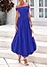 PRETTYGARDEN Womens Summer Off Shoulder Sleeveless Midi Dress Cocktail A Line Flowy Wedding Guest Dresses with Pockets (Royal Blue,Medium)