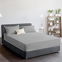 Ray Bedding 100% Egyptian Cotton 400 Thread Count Double Fitted Sheet 25cm Deep Pockets Fitted Sheets for Double Bed, Super Soft Luxury Egyptian Cotton Bed Sheets