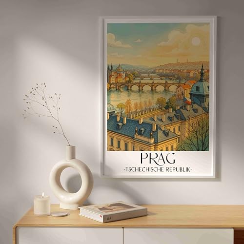 Poster ville de Prague déco salon moderne affiche voyage pour chambre