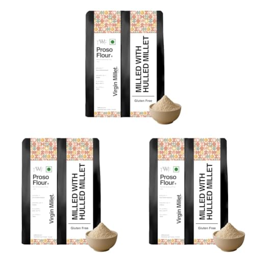 Image of TWF Proso Flour | 1kg | Stone Ground | Not Pulverized | Chena Atta | Naturally Gluten-Free | Virgin - Nutrient Rich (Pack of 3)