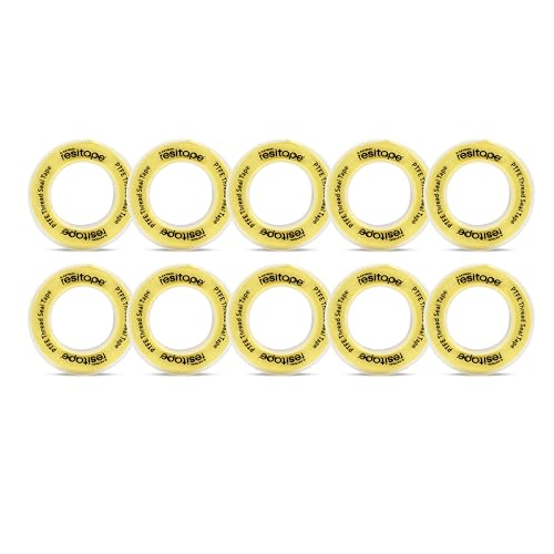 Image of RESITAPE Astral PTFE Tape, Yellow | 8 mtr x 12 mm | Pack of 10 |High Performance Teflon Tape | Thread Sealing | Extreme Temperature & Chemical Resistance | Corrosion Resistant