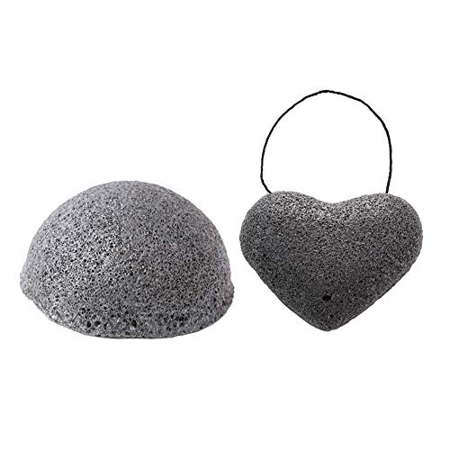Esponja facial exfoliante Konjac de 2 piezas, hermosa esponja facial konjac orgánica para el cuidado de la piel facial