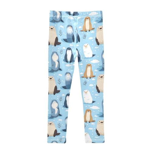 senya Girls Printed Leggings Yoga Pants Arctic Animals Walrus Seamless for Kids in 4t to 10 Years, 4T2