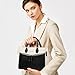 LOVEVOOK Womens Purses and Handbags, Pebbled Leather Black Purses for Women Crossbody Handbags Satchel Bag, Black/Beige