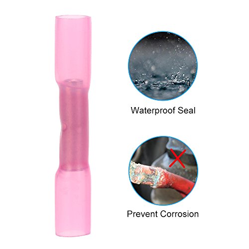 Honeytecs 100 PCS 22-18 AWG isolado calor psiquiatra bunda conectores impermeáveis fio terminais elé