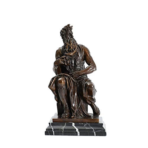 Bronze Moses With Ten Commandments Statue Sculpture By Michelangelo Replica Vintage Collectible Figurine Art, 11.6 Inch #TOP15