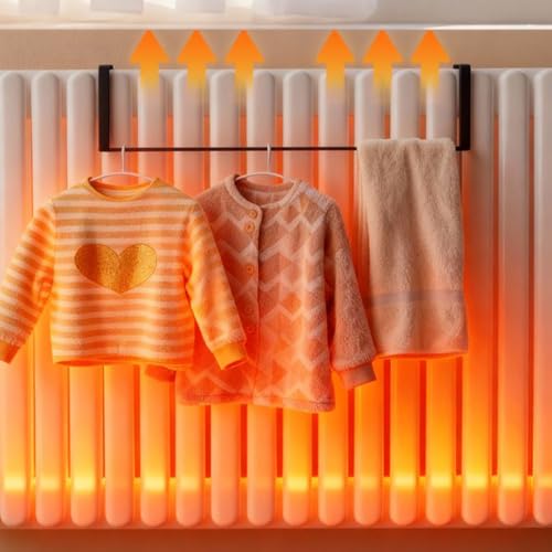 Perchero de ropa de hierro resistente al calor con calefacción integrada 5