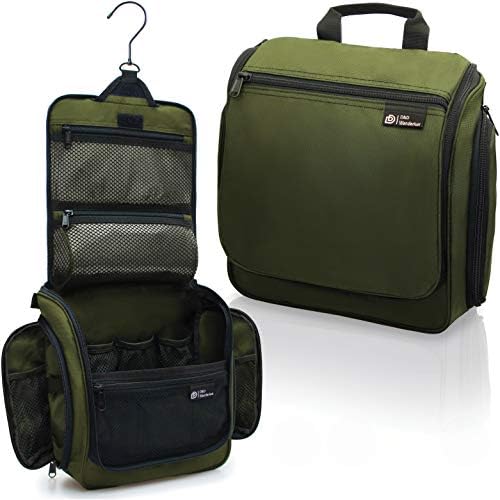 DD D&D Wanderlust Hanging Travel Toiletry Bag for Men and Women – Large Cosmetics, Makeup and Toiletries Organizer Kit with 10 Compartments, YKK Zippers, XXL Metal Swivel Hook, Water-Resistant Nylon
