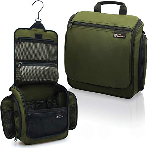 DD D&D Wanderlust Hanging Travel Toiletry Bag for Men and Women, Cosmetics, Makeup and Toiletries Organizer Kit with 10 Compartments, YKK Zippers, XXL Metal Swivel Hook, Water-Resistant Nylon, Medium by DD D&D Wanderlust - Used condition - US$19.95
