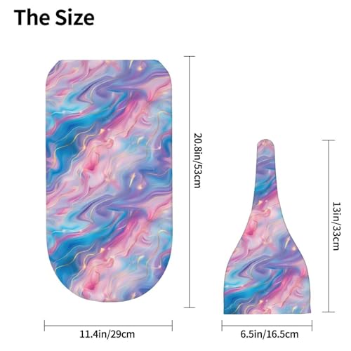 Image of Pink and Blue Marble Newborn Swaddle Blankets Hat Sets Soft Baby Receiving Blanket Swaddle Sack for Baby Shower Infant Boy Girl Gift