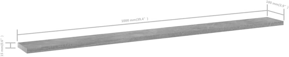 Floating Shelf Wall Mounted Replacement, Wall Shelf Display Wall Storage Shelf Bookshelf Boards 8 pcs Concrete Gray 39.4"x3.9"x0.6" Chipboard