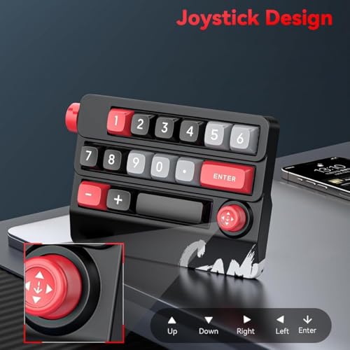 Image of Wired USB-C Connection Numeric Keypad Red Axis Programmable Hot Swap Compatible Mini Keyboard with Joystick Compatible with Windows PC, Numeric Keypad Mechanical Buttons Gaming
