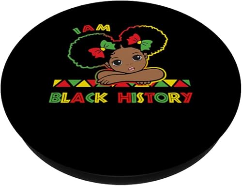 Miniatura 2 de I am Black History Cute Little Girl Afro African American PopSockets Standard PopGrip