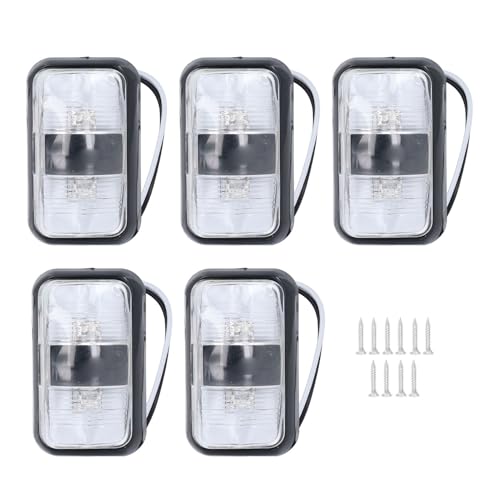 NDNCZDHC 5PCS LED Stern Light, Red Yellow Navigation Light, Double Bullseye Rectangle Marine Navigation Lights 10 to 30v Stern Lights for Boats