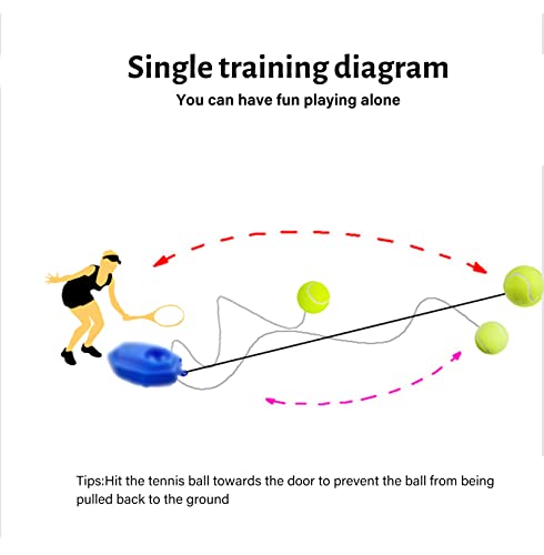 Orrdiffi Tennis Ball Tennis Trainer Balls, Swing Ball with 4m Elastic String Attached for Self-Study Exercise - Image 3