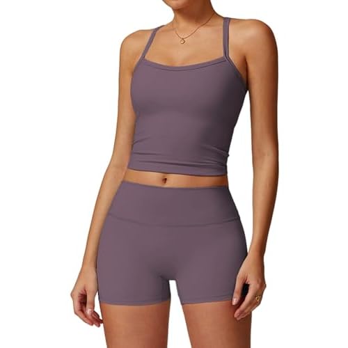 Two Piece Workout Sets For Women Tank Top Matching High Waist Booty Lifting Shorts Gym Yoga Active Wear Outfits