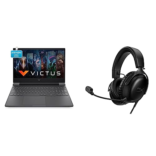 Image of HP Victus Gaming 12th Gen Intel Core i5 12450H Processor 15.6 inch(39.6 cm) FHD Gaming Laptop & HyperX Cloud III Black