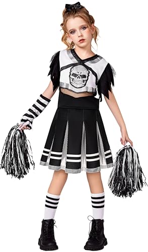 Bordazor Girls Zombie Cheerleader Costume Scary Halloween Cheerleading Costume thumb #2