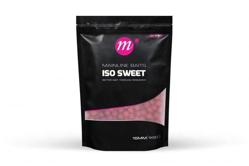 Mainline Baits Shelf Life ISO Sweet 15mm 1kg | Carp Fishing Food Source Boilie with ISO Fish Mix and a Blend of Sweet Attractors | Easily Digestible | Works for Instant Action and Long-Term Results