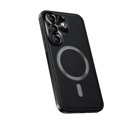 Étui rigide Samsung S23 Ultra premium noir finition cuir et silicone