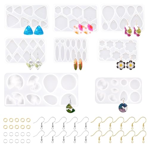 Resin Jewelry Molds, Jewelry Molds for Resin Casting, Silicone Molds for Epoxy Resin, Pendant Mold for DIY Gem Cabochon Pendant, Earring, Necklace Jewelry Making