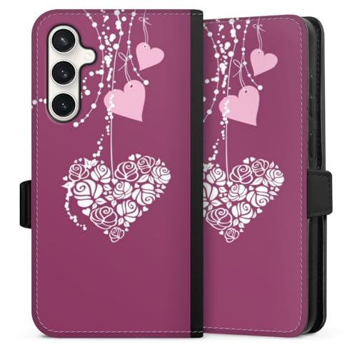 Etui Portefeuille Galaxy S23 FE Un Coeur Gravé pour la Saint Valentin