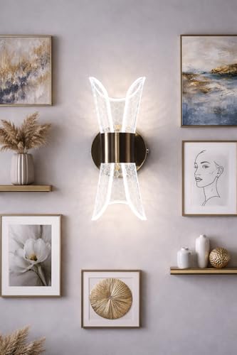 Image of blissbells Crystal Wall Light, LED Decorative Sconce (Honeybee Print Hourglass Sconce)
