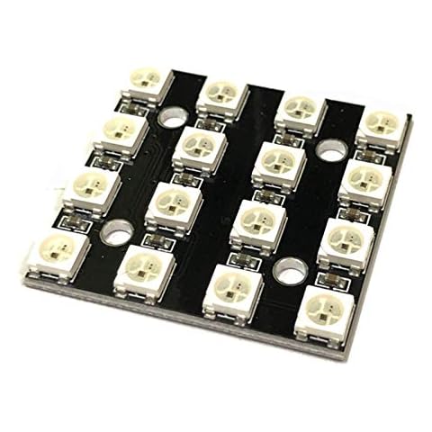 WS2812B 16bit 24bit 60bit 64bit Pixel RGB Module Matrix Panel PCB Ring for Arduino and Raspberry Pi (16bit Matrix Module) Cover