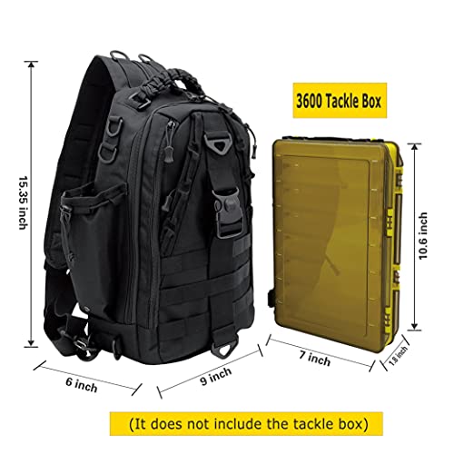 Angelrucksack mit Rutenhalter und Angelbox von Amitfo