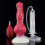 Lifelike Squirting Dildo Wolf Animal Dildos with Suction Cup Ejaculating Silicone Dog Dildo Adult Sex Toys for Women 8Inches