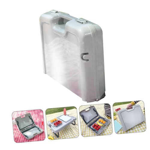 Table de camping pliante DOITOOL en plastique gris clair - 7