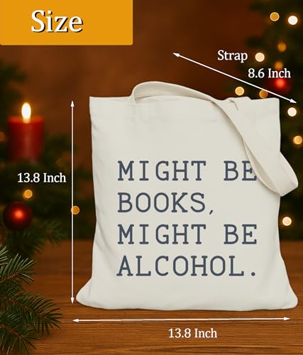 Image of Book Lovers Gifts Tote Bag for Bookish Readers, Aesthetic Book Tote Bag for Librarian, Medium Size with Inner Pocket