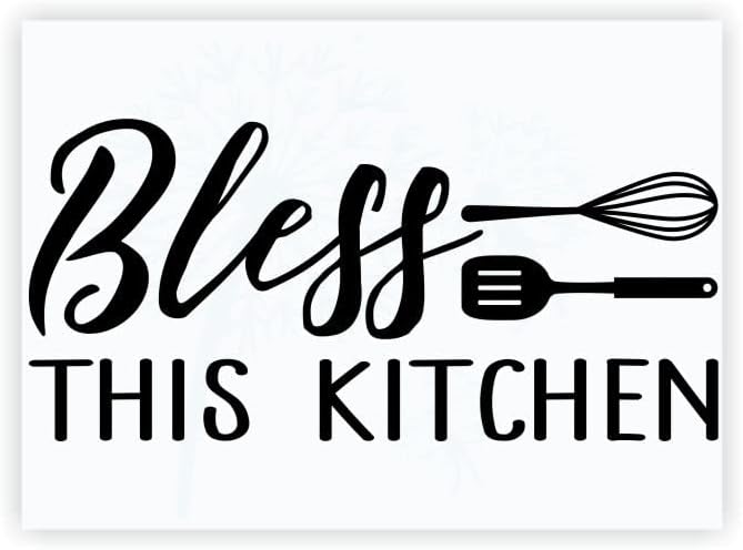 Bless This Kitchen - Calcomanías de vinilo troquelado para pared, calcomanías inspiradoras para cocina y comedor, vinilo mate, refranes para disponible en Yaxa El Salvador