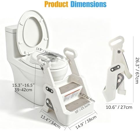 LIVINGbasics 2 in 1 Foldable Potty Training Seat with Step Stool - 2