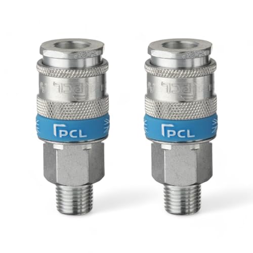 Image of x2 Genuine PCL Air Line XF Euro Range Male Coupling 1/4 Fitting Connector