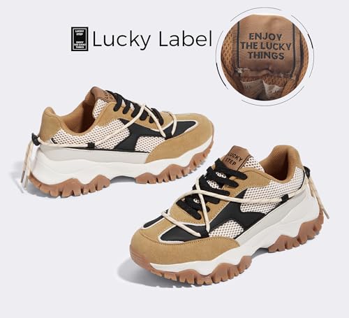 LUCKY-STEP-Womens-Platform-Colorful-Fashion-Sneakers-Tennis-Retro-Colorblock-Adjustable-Lace-Lifestyle-Stylish-Cute-Chunky-Dad-Casual-Walking-Shoes