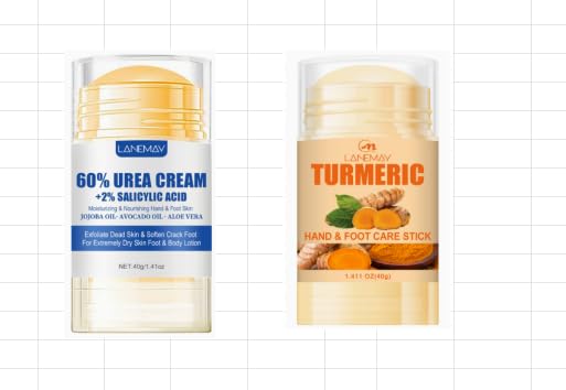 Landrain 2 unidades de crema hidratante y anticraqueo para pies, crema hidratante de urea 60%