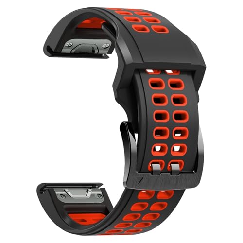 H0YOPJ Garmin Instinct 2 / Instinct Tactical �\�[���[�X�g���b�v�ƌ݊���������܂� �N�C�b�N�����[�X�E�H�b�`�o���h 22mm �E�H�b�`�o���h �_�u���J���[ �V���R���u���X���b�g(Black red)